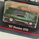 1998 Hot Wheels Collectibles Special Edition Hills Classics 67 Pontiac GTO verde metálico Llantas de Goma RR Redline