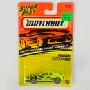 1996 Matchbox Super Fast Ferrari Testarossa 78 amarillo fluorescente