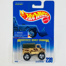1993 Hot Wheels Mercedes Benz Unimog 239 beige camuflado SB base ZAMAC