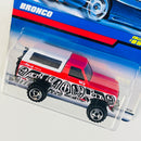 1998 Hot Wheels Ford Bronco 859 rojo SB base ZAMAC