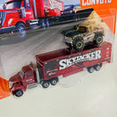 2020 Matchbox Convoys Skyjacker Camión LoneStar Cab & Box Trailer con 1972 Ford Bronco 4x4