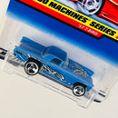 1998 Hot Wheels Tattoo Machines Series 57 T-Bird Ford azul metálico 3SP