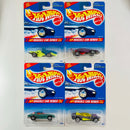 1995 Hot Wheels Krackle Car Series Colección Set de 4 - Sharkruiser, Turboa, 63 Corvette Split Window, Flashfire