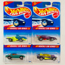 1995 Hot Wheels Krackle Car Series Colección Set de 4 - Sharkruiser, Turboa, 63 Corvette Split Window, Flashfire