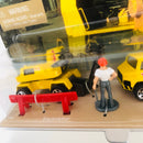 1997 Hot Wheels Action Pack Construction Diorama Set de Construcción - Excavator, Cement Mixer