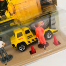 1997 Hot Wheels Action Pack Construction Diorama Set de Construcción - Excavator, Cement Mixer