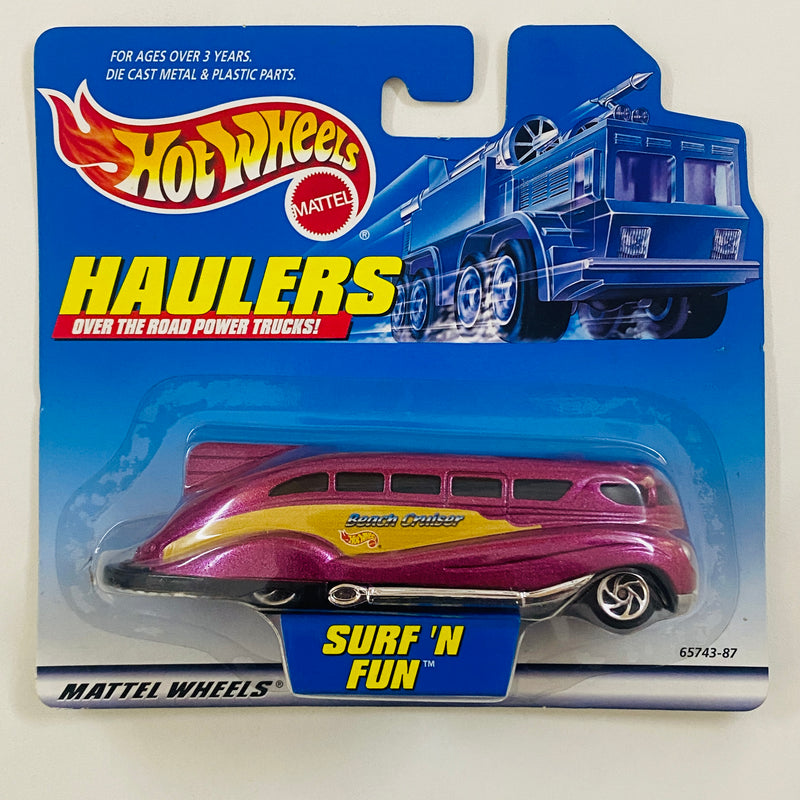 2000 Hot Wheels Haulers Surf N Fun Beach Cruiser Art Deco Bus granate SB