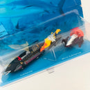 1997 Hot Wheels Action Pack Undersea Adventure Diorama Set de Buceo - Submarine, Mini Submarine & Micro Submarine