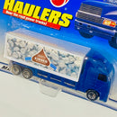 1999 Hot Wheels Haulers Hershey Kisses Camión Trailer azul con blanco 7SP