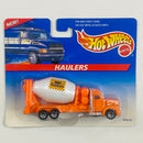 1998 Hot Wheels Haulers HW Cement Camión Mezcladora de Cemento naranja con blanco 7SP