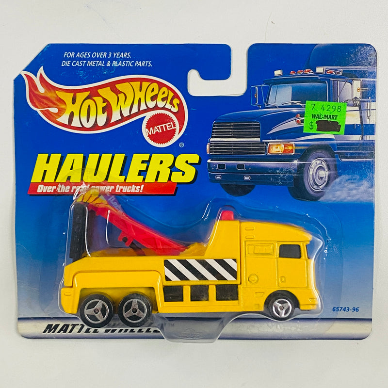 1999 Hot Wheels Haulers Camión Trailer de Construcción amarillo 3SP