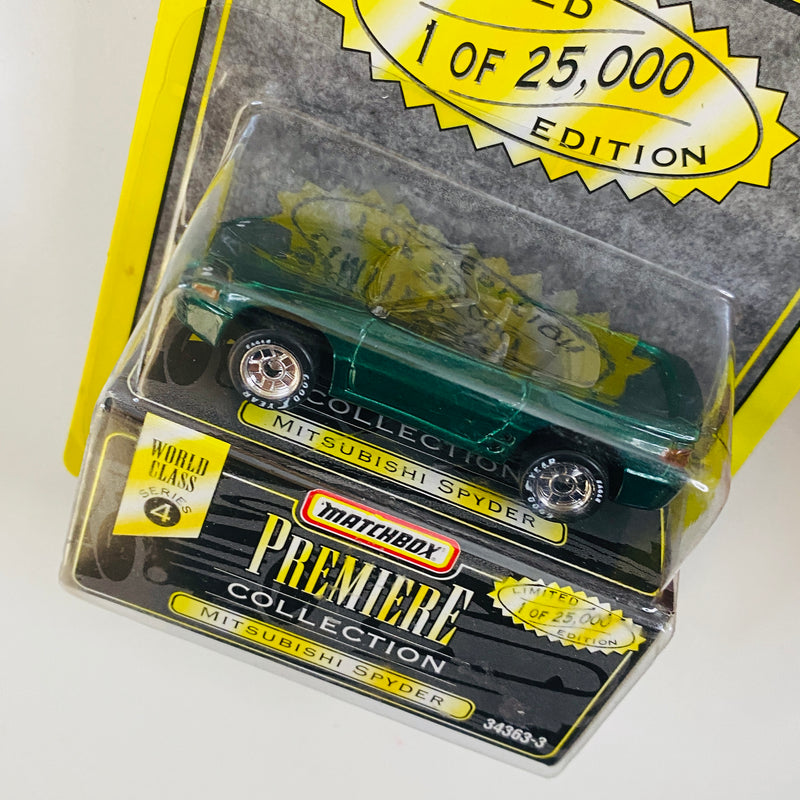 1996 Matchbox Premiere Collection World Class Limited Edition 1/25,000 Mitsubishi Spyder verde Llantas de Goma