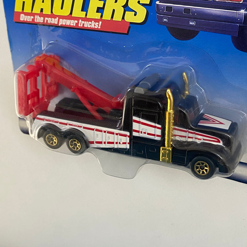 1999 Hot Wheels Haulers Camión Trailer de Construcción negro con rojo 7SP