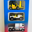 1997 Hot Wheels Collector Edition McKee's Little Debbie Exclusive Series II 3 Pack Set de 3 - CAT Forklift, Jeep CJ, Kenworth Thunder Roller