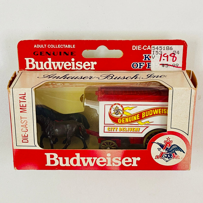 1979 Lledo Days Gone Budweiser Horse Drawn Delivery Van Carruaje de Caballos blanco Hecho en Inglaterra