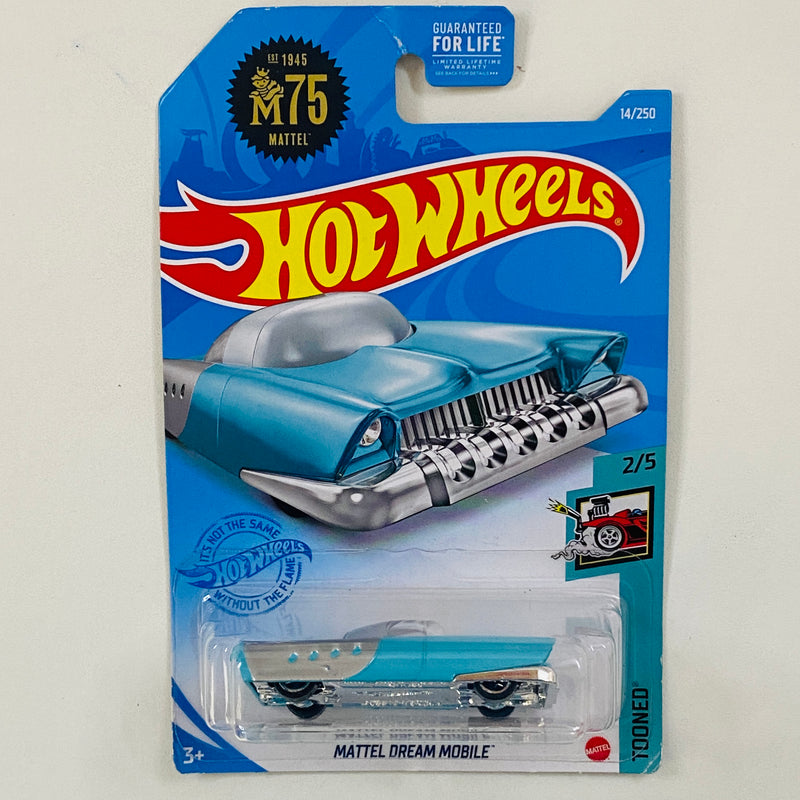 2021 Hot Wheels Mattel 75 Aniversario Tooned Mattel Dream Mobile turqu
