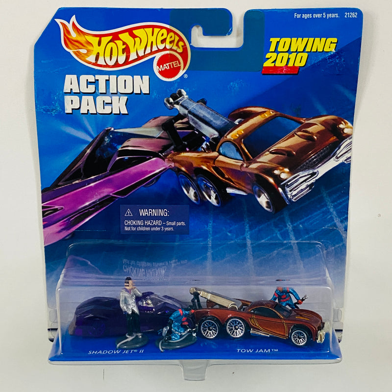 1999 Hot Wheels Action Pack Towing 2010 Diorama Set - Shadow Jet II y Tow Jam