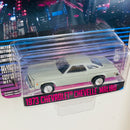 2021 Greenlight Hollywood Drive El Escape 1973 Chevrolet Chevelle Malibu gris Llantas de Goma