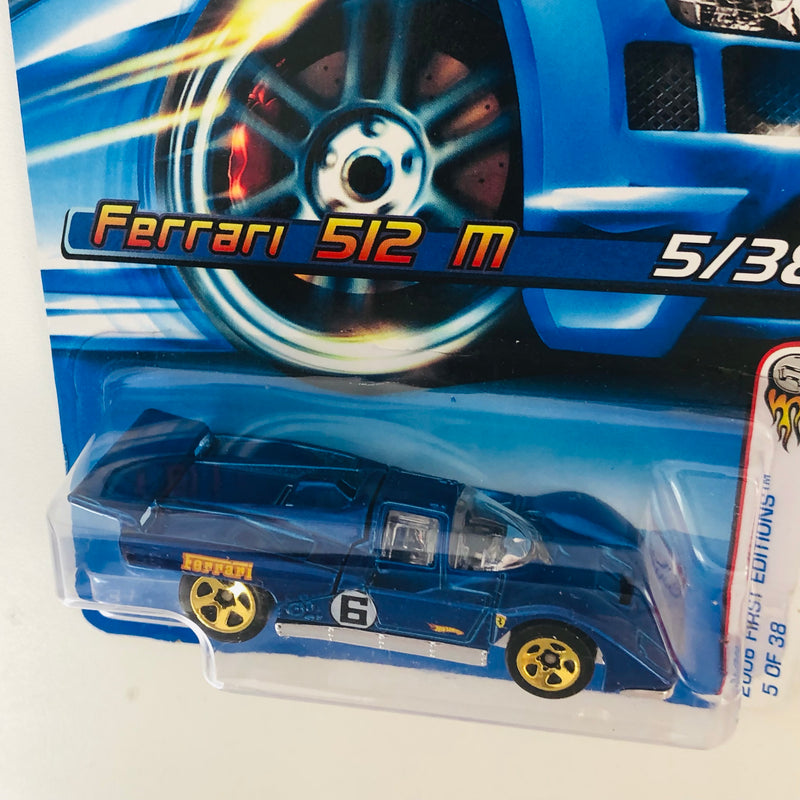 2006 Hot Wheels First Editions Ferrari 512M 005 azul metálico 5SP Primera Edición