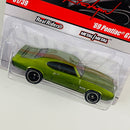 2010 Hot Wheels Phil's Garage CHASE Toys R Us Exclusive 69 Pontiac GTO verde metálico Llantas de Goma RR base ZAMAC - CHASE de Edición Limitada
