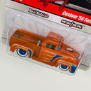 2010 Hot Wheels Wayne's Garage Target Exclusive Custom 56 Ford Truck naranja Llantas de Goma RR base ZAMAC