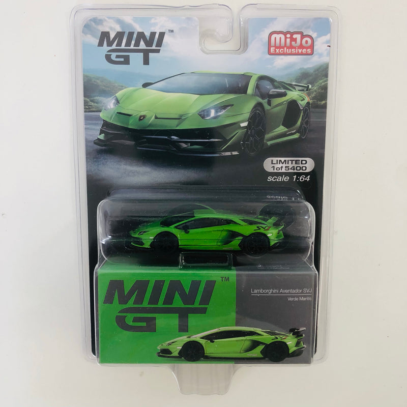 2022 Mini GT MiJo Exclusives 1:64 Limited Edition 1/5,400 Lamborghini Aventador SVJ verde mantis Llantas de Goma