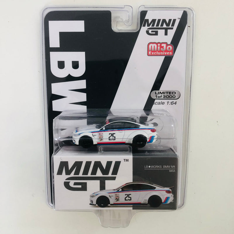 2022 Mini GT MiJo Exclusives 1:64 Limited Edition 1/3000 LB Works BMW M4 blanco Llantas de Goma