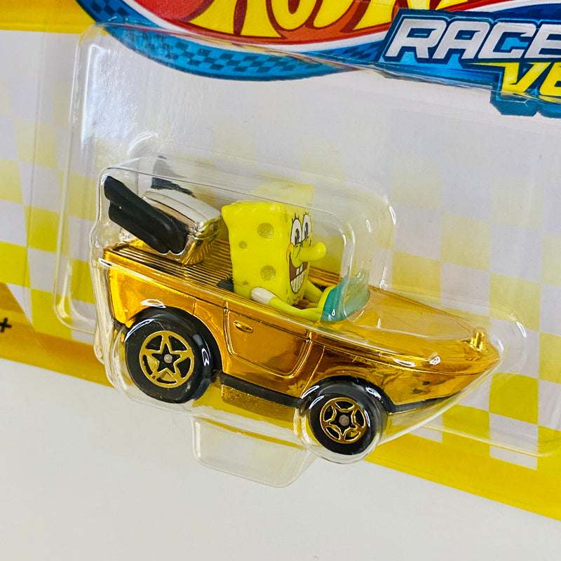 2025 Hot Wheels RacerVerse CHASE Special Edition Gold SpongeBob Squarepants Bob Esponja turquesa RVD Base Metal - CHASE de Edición Limitada