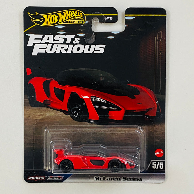 2025 Hot Wheels Premium Fast & Furious Rápidos y Furiosos McLaren Senna rojo Llantas de Goma RR