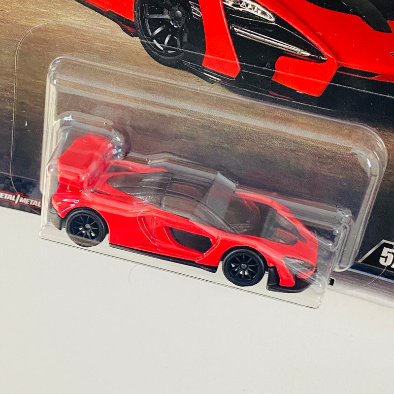 2025 Hot Wheels Premium Fast & Furious Rápidos y Furiosos McLaren Senna rojo Llantas de Goma RR