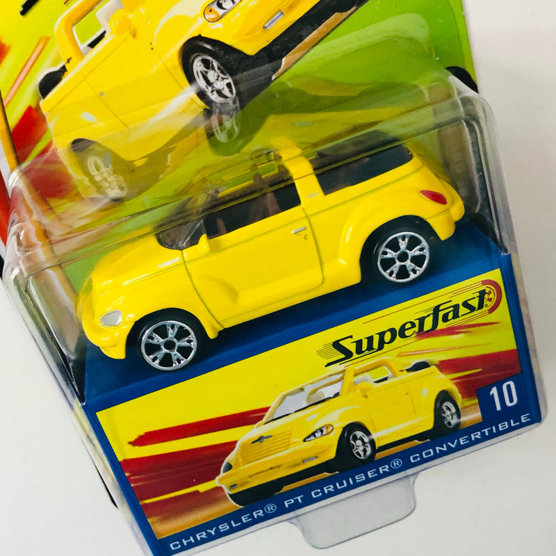 2004 Matchbox Superfast Limited Edition 1/10,000 35 Aniversario Chrysler PT Cruiser Convertible amarillo