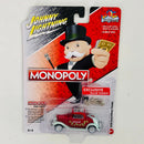 2021 Johnny Lightning Pop Culture Monopoly 1932 Ford Hiboy Coupe rojo Llantas de Goma