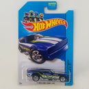 2014 Hot Wheels HW City 71 Ford Mustang Funny Car azul metálico 5SP base ZAMAC