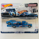 2021 Hot Wheels Car Culture Team Transport 18 Dodge Challenger SRT Demon y camión Retro Rig azul Llantas de Goma RR base ZAMAC