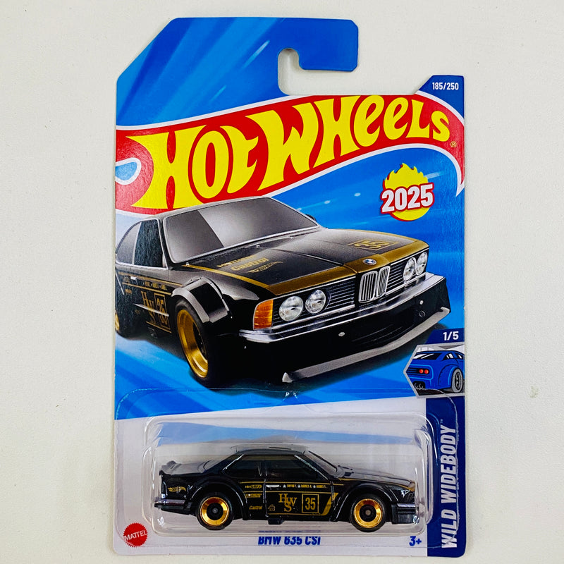 2025 Hot Wheels Wild Widebody BMW 635 CSi negro metálico L4 Primera Edición