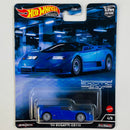 2022 Hot Wheels Premium Car Culture Exotic Envy 94 Bugatti EB110 azul Llantas de Goma RR