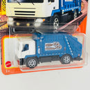 2022 Matchbox MBX Metro Garbage King blanco con azul