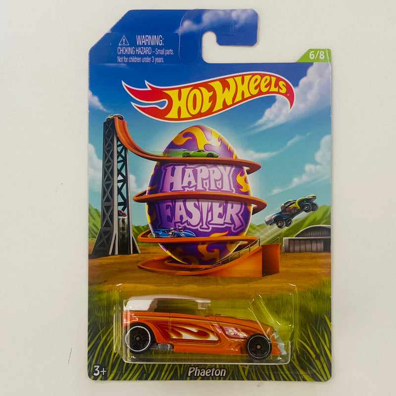 2014 Hot Wheels Walmart Exclusive Happy Easter Series Phaeton Ford naranja PR5 base ZAMAC