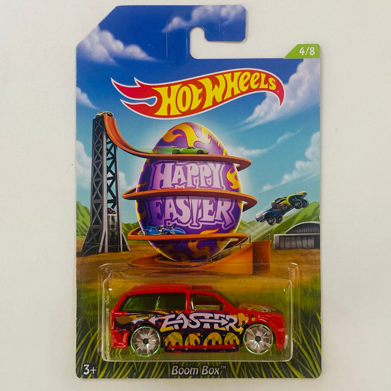 2014 Hot Wheels Walmart Exclusive Happy Easter Series Boom Box rojo Bling