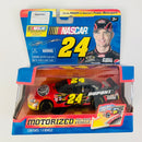 2010 Jada NASCAR 1:43 Motorized Pull Back Jeff Gordon 24 DuPont Pepsi Chevrolet Impala SS negro con flamas Llantas Goodyear