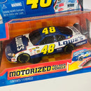 2010 Jada NASCAR 1:43 Motorized Pull Back Jimmie Johnson 48 Lowe's Chevrolet Impala SS azul con blanco Llantas Goodyear
