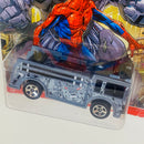 2014 Hot Wheels Walmart Exclusive Marvel Spider-Man Camión Bombero Fire Eater gris 5SP