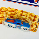 2012 Hot Wheels Premium Nostalgic Brands Hershey's PayDay 71 El Camino Chevrolet azul Llantas de Goma RR base ZAMAC