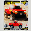 2025 Hot Wheels Premium Car Culture HW Off Road 1987 Toyota Pickup Truck rojo Llantas de Goma RR