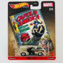 2021 Hot Wheels Premium Pop Culture Marvel Red Skull Cráneo Rojo MBK Van beige Llantas de Goma RR base ZAMAC