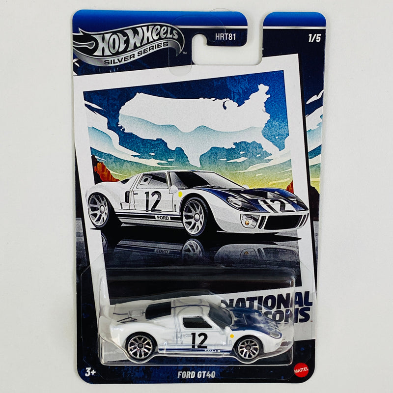 2025 Hot Wheels Silver Series National Icons Ford GT40 blanco MM5