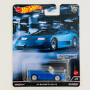 2022 Hot Wheels Premium Car Culture Exotic Envy 94 Bugatti EB110 azul Llantas de Goma RR