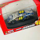 2007 Hasbro Winners Circle NASCAR 1:87 Jimmie Johnson 48 Lowe's Chevrolet Monte Carlo SS azul con plata Llantas Goodyear