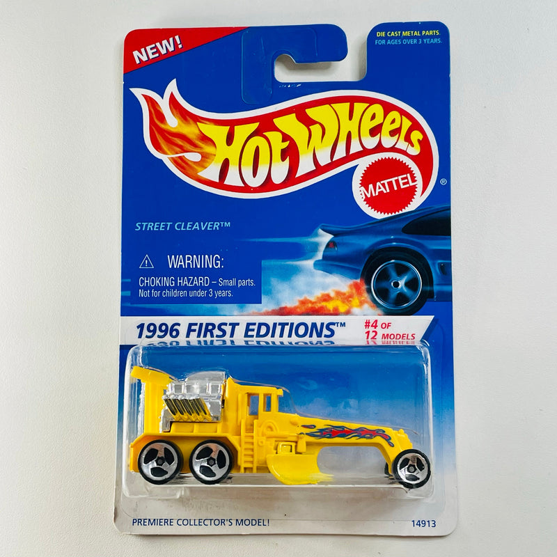 1996 Hot Wheels First Editions Street Cleaver amarillo con flamas 3SP