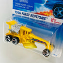 1996 Hot Wheels First Editions Street Cleaver amarillo con flamas 3SP Primera Edición